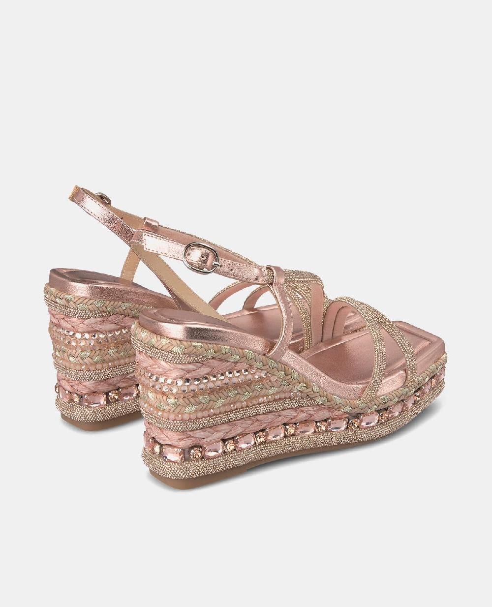 Alma en pena SANDALIA CUÑA TIRAS PEDRERÍA En oferta