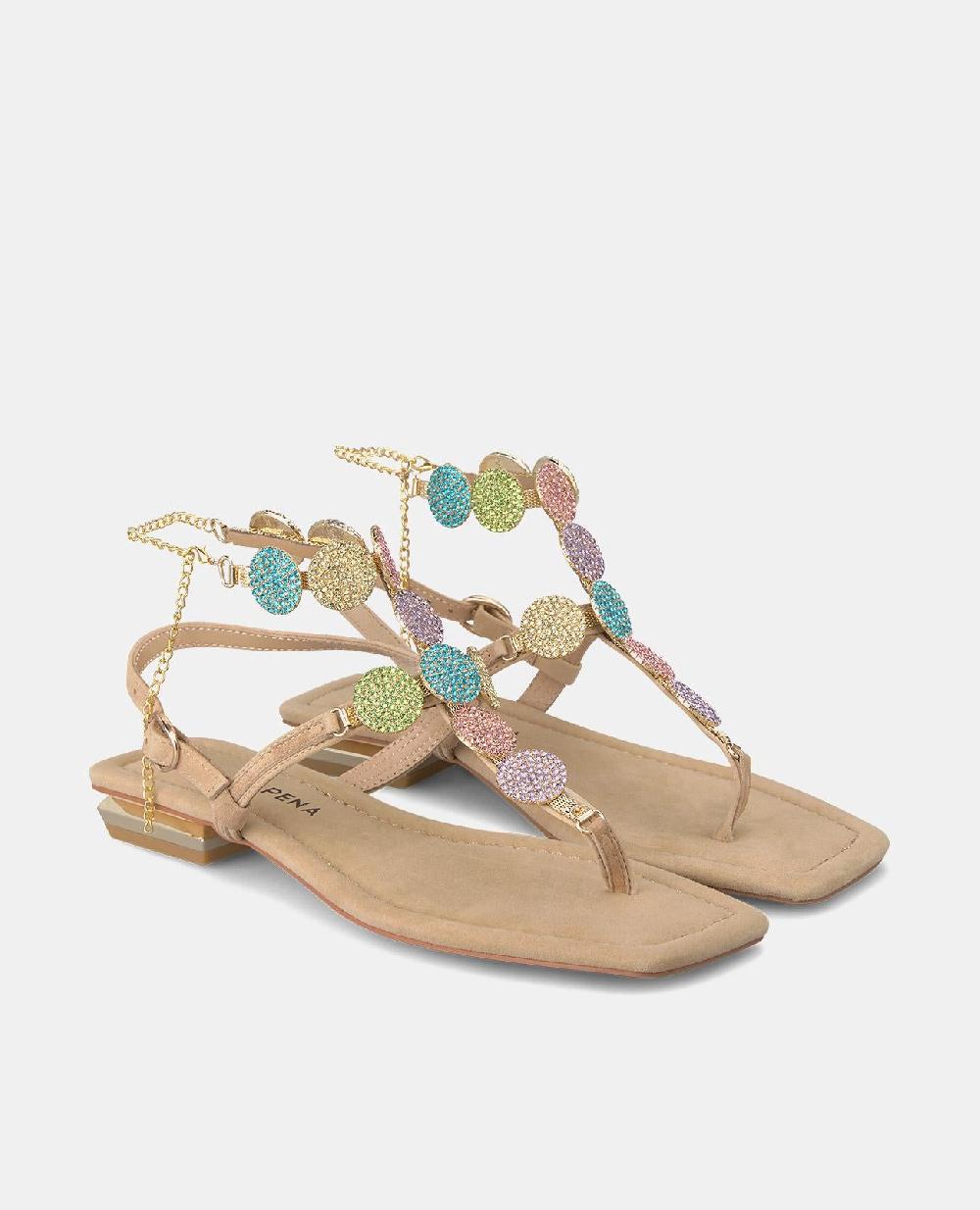 Alma en pena SANDALIA PLANA PULSERAS PEDRERÍA Envío gratis