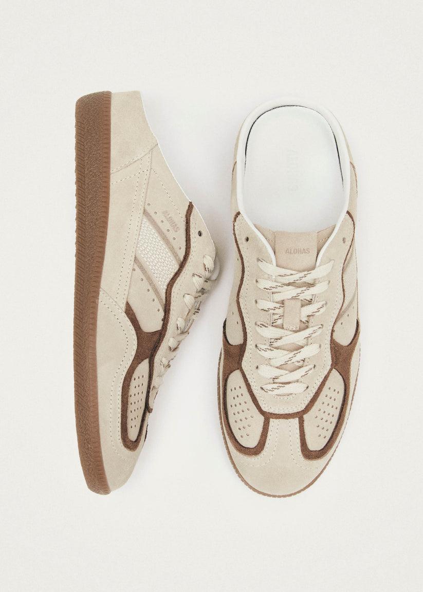 Alohas Tb.490 Mule Zapatillas de Cuero Color Crema En oferta