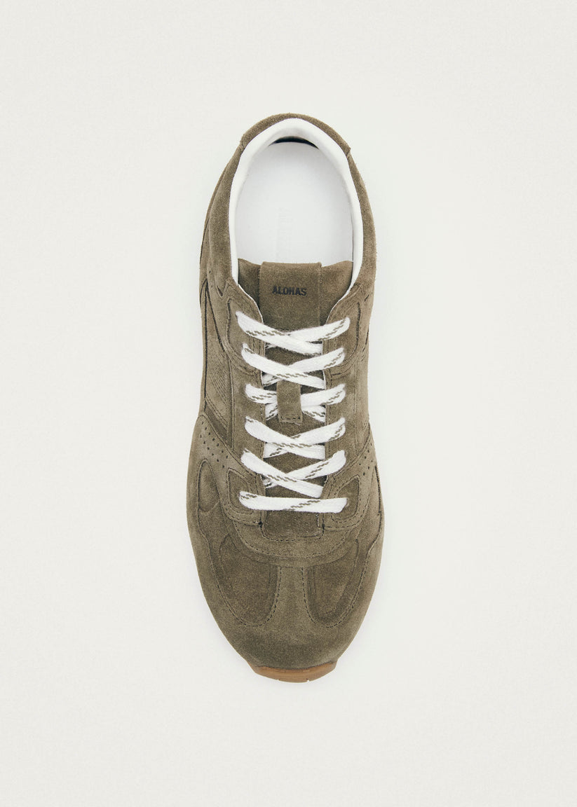 Alohas Tb.56 Suede Zapatillas de Cuero Verde Caqui Grandes ahorros