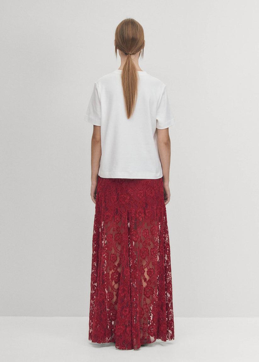 Alohas Falda Bundi de Encaje Color Vino Outlet