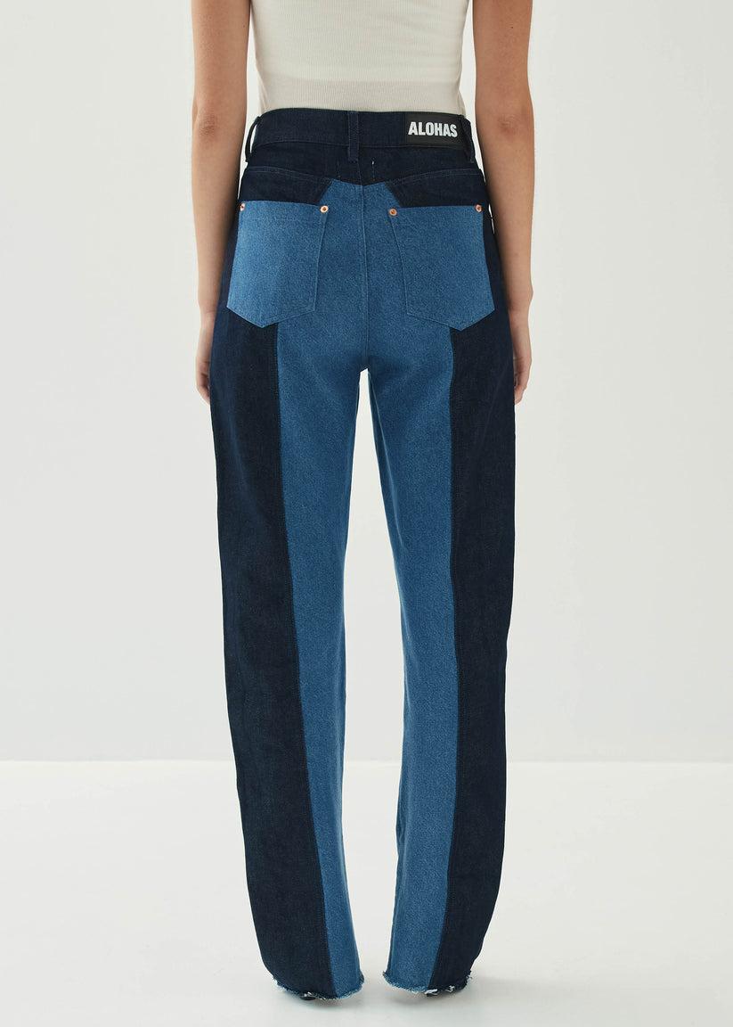 Alohas Kansas Bicolor Indigo Denim Trousers Ventas relámpago
