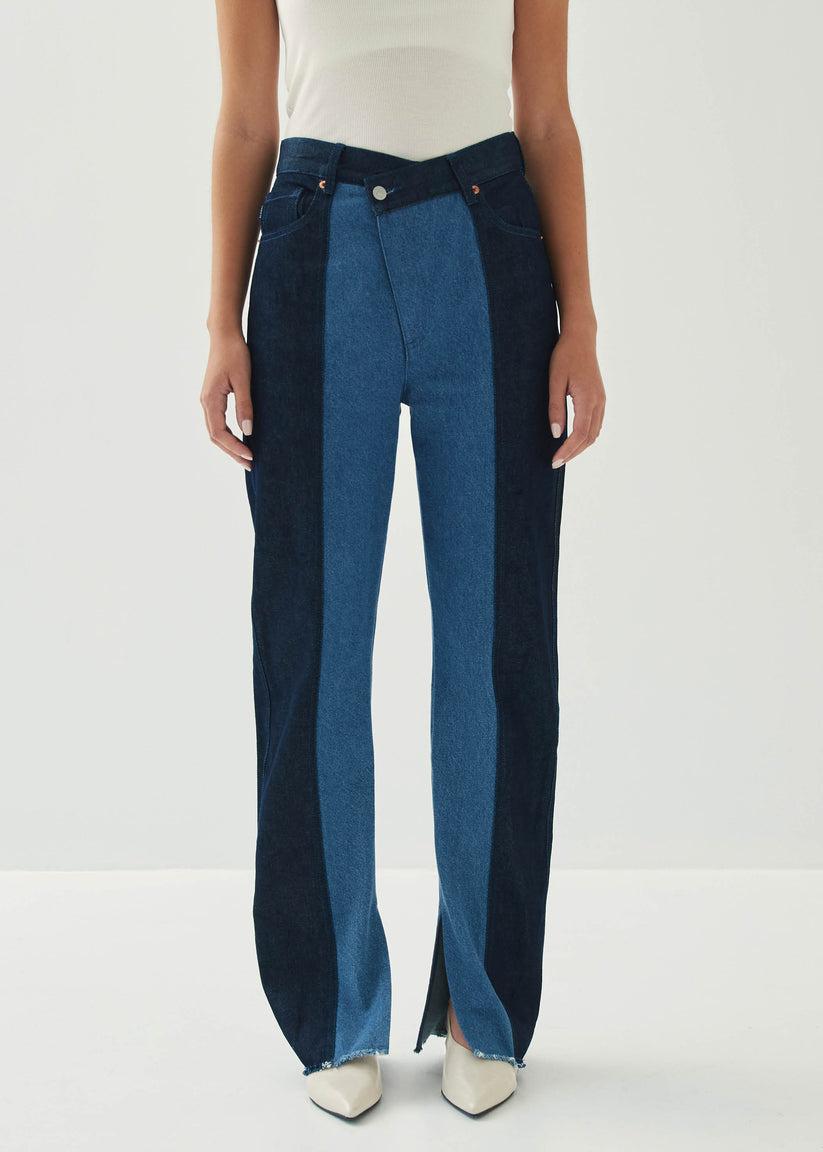 Alohas Kansas Bicolor Indigo Denim Trousers Ventas relámpago