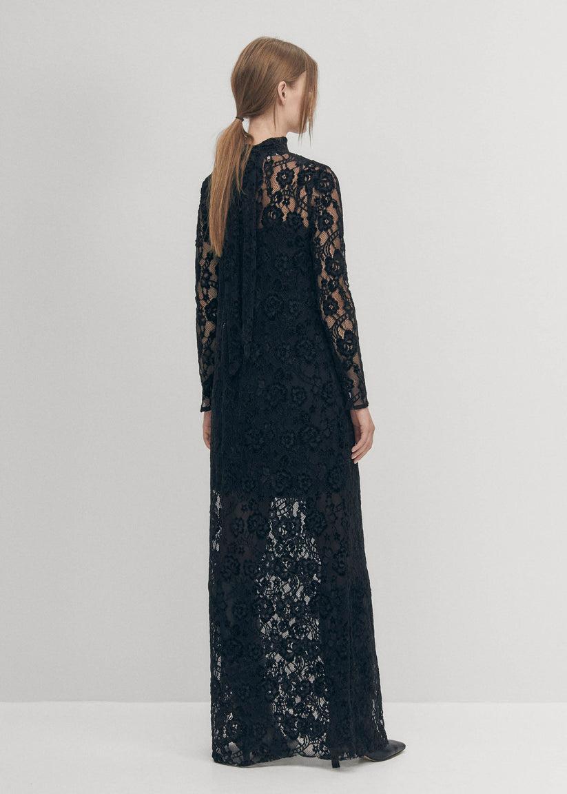 Alohas Tiban Lace Vestido Negro Oferta especial de fábrica