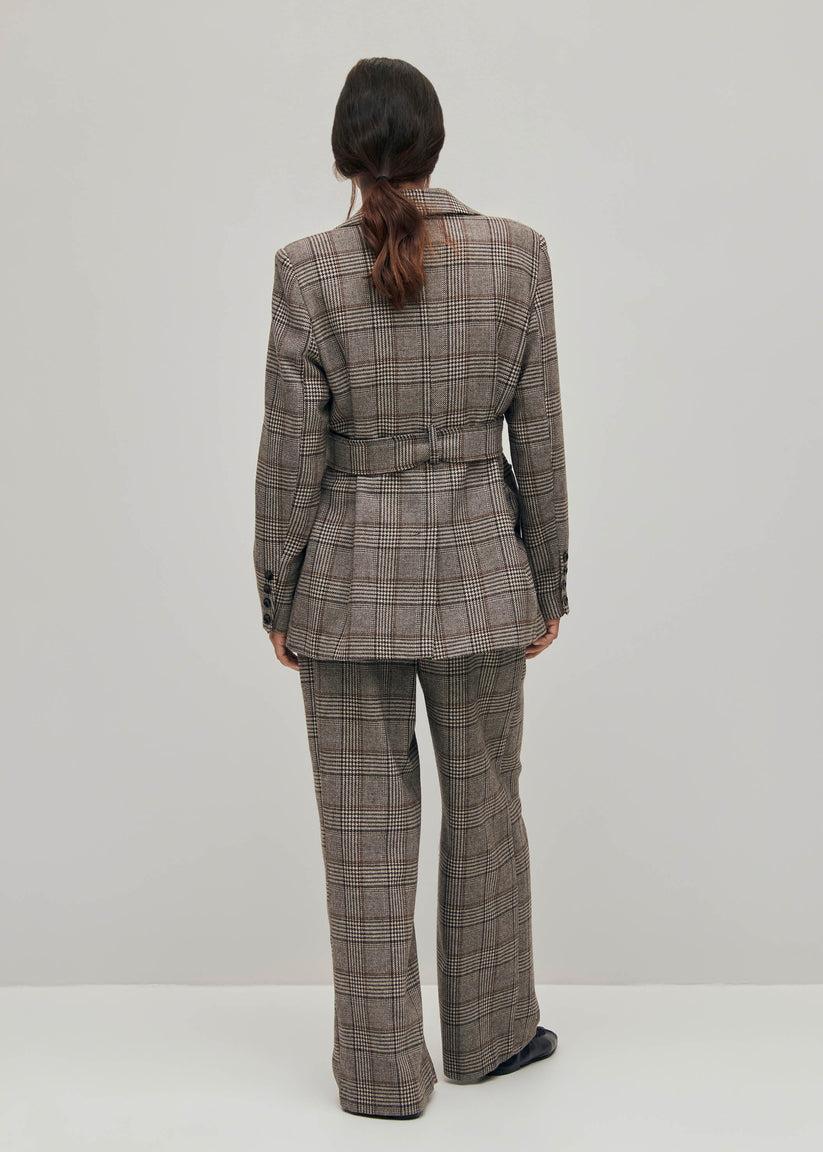 Alohas Nagano Blazer a Cuadros Marrón Superdescuento