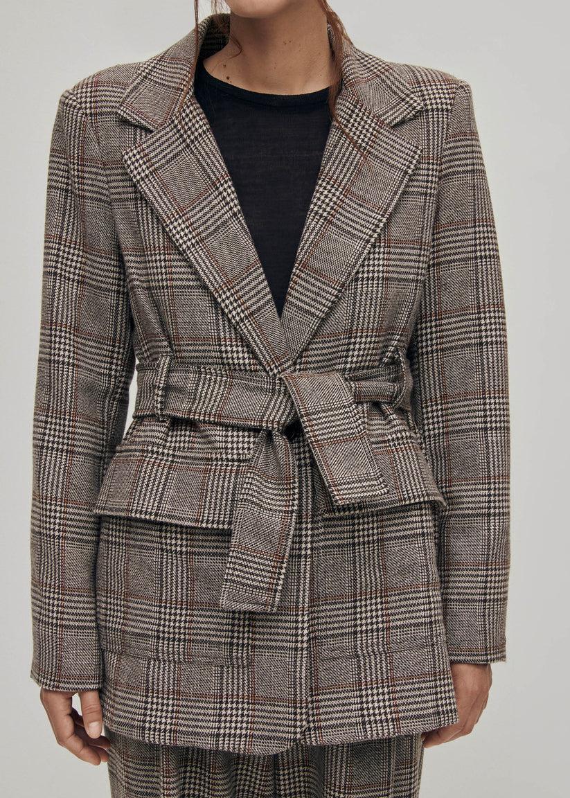 Alohas Nagano Blazer a Cuadros Marrón Superdescuento