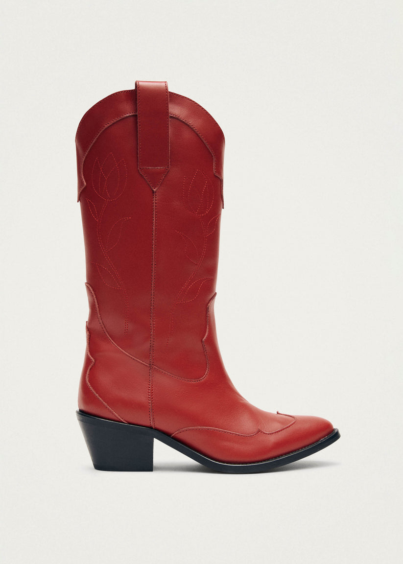 Alohas Liberty Botas cowboy de cuero rojas