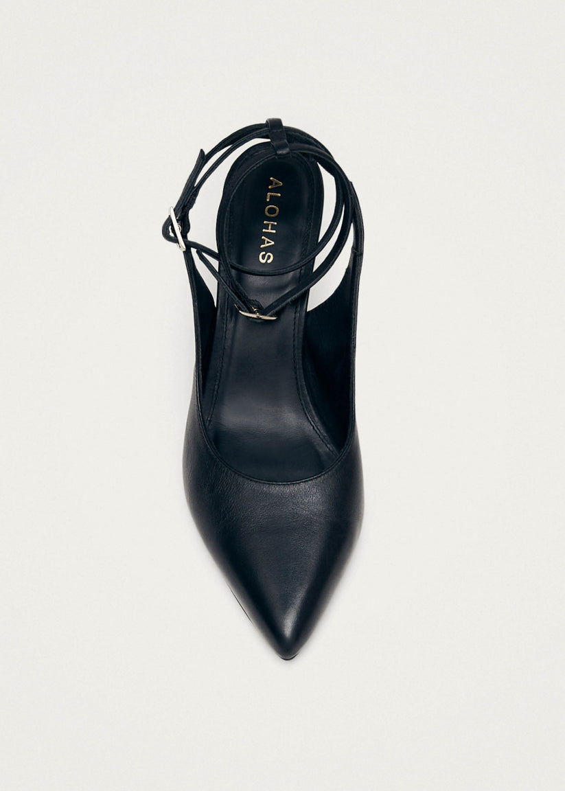 Alohas Louise Tacones Negros de Piel Ofertas de temporada