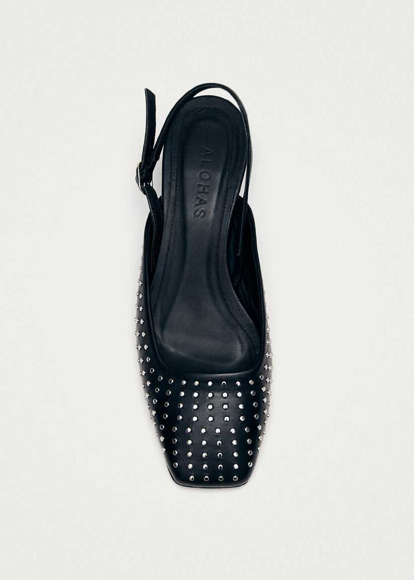 Alohas Lindy Tacones de cuero negro Rebajas de fin de temporada