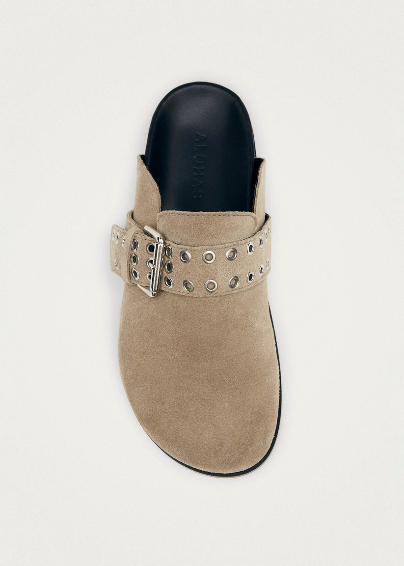Alohas Halia Zuecos de Cuero Beige Outlet