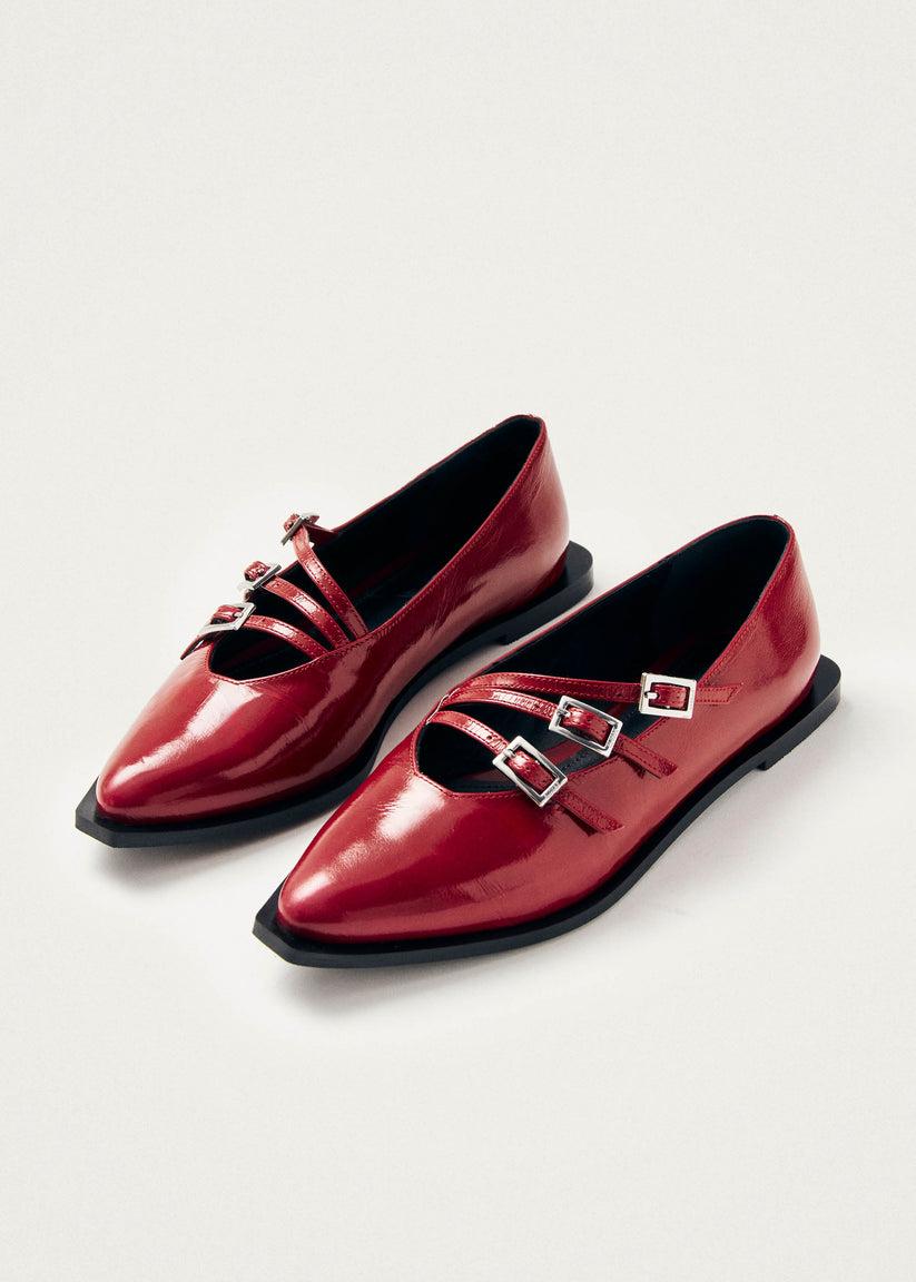 Alohas Jive Onix Bailarinas de Cuero Rojo Outlet online