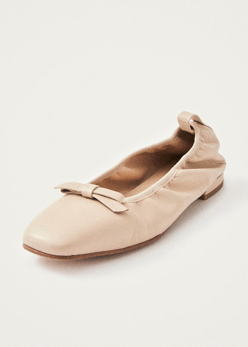 Alohas Freya Bailarinas de Piel Color Crema Rebajas