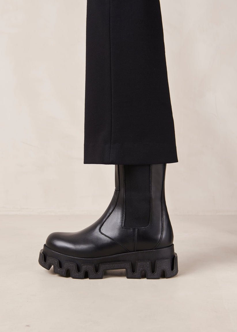 Alohas Anastasia Black Leather Ankle Boots Ofertas