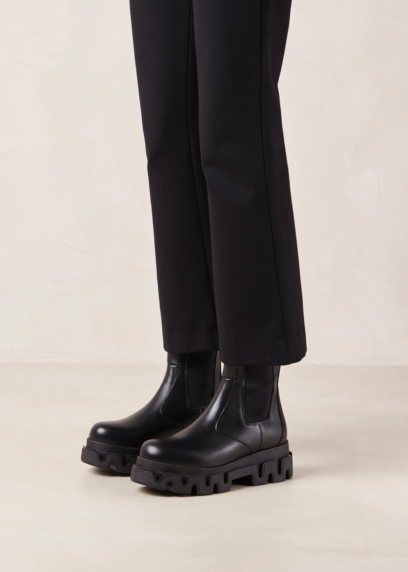 Alohas Anastasia Black Leather Ankle Boots Ofertas