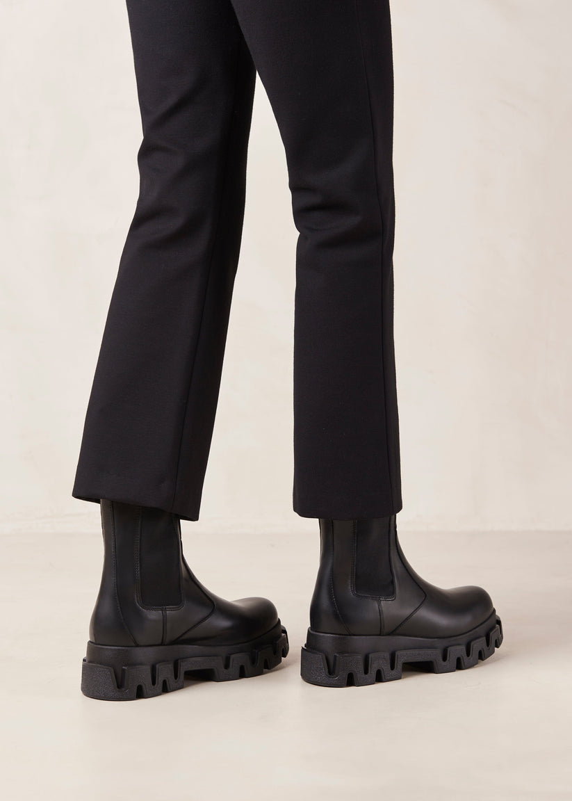 Alohas Anastasia Black Leather Ankle Boots Ofertas