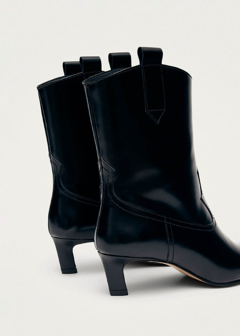 Alohas Hudson Shimmer Botines Cowboy negros con punta plateada Gran oferta