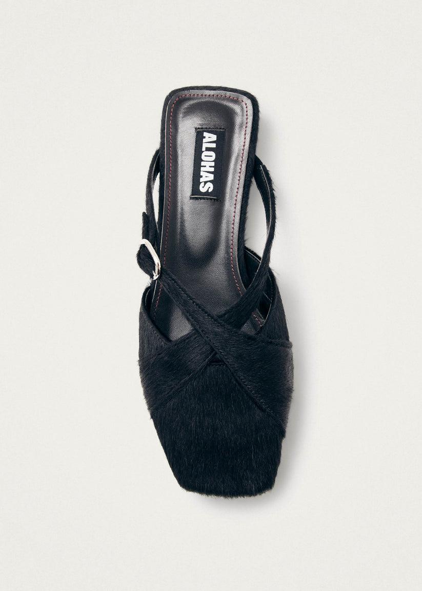 Alohas Adria Soft Mules de Cuero Negro Ventas relámpago
