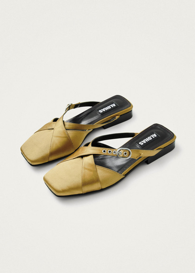 Alohas Adria Silky Mules Dorados Tienda