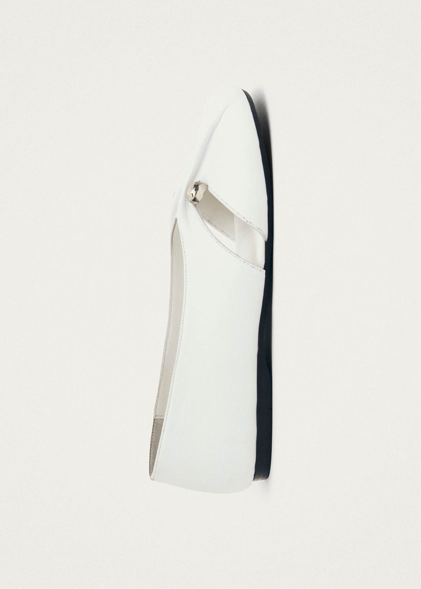 Alohas Ravena White Leather Ballet Flats Mejor oferta