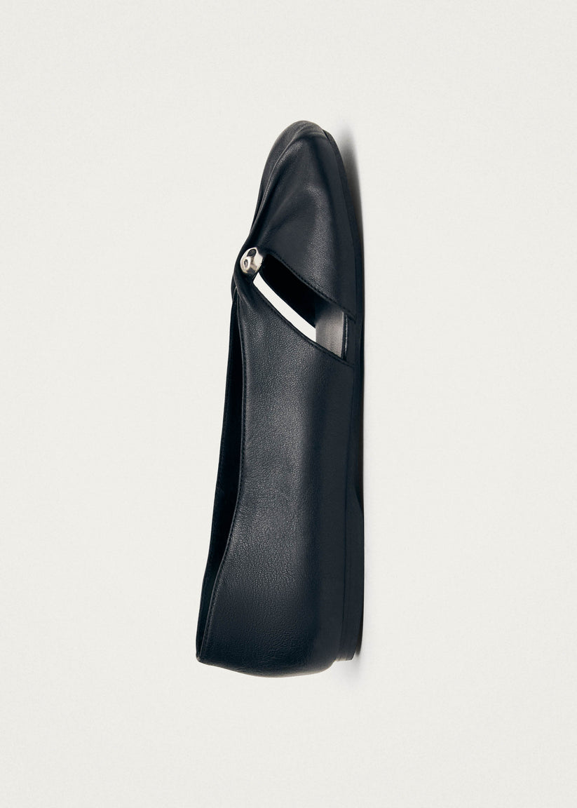 Alohas Ravena Black Leather Ballet Flats Rebajas online