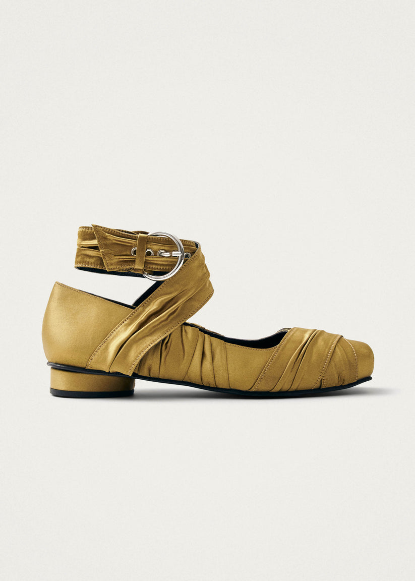 Alohas Volant Silky Bailarinas Color Dorado Oscuro