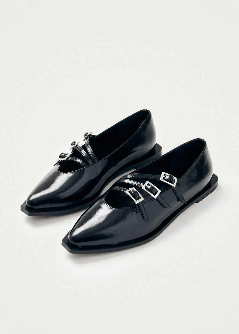Alohas Jive Onix Bailarina de Cuero Negro Oferta especial