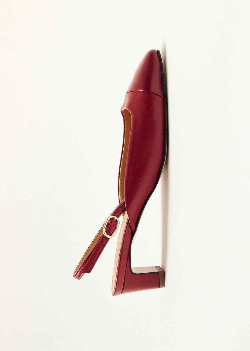 Alohas Lindy Bliss Tacones de Cuero Rojo Promoción por tiempo limitado