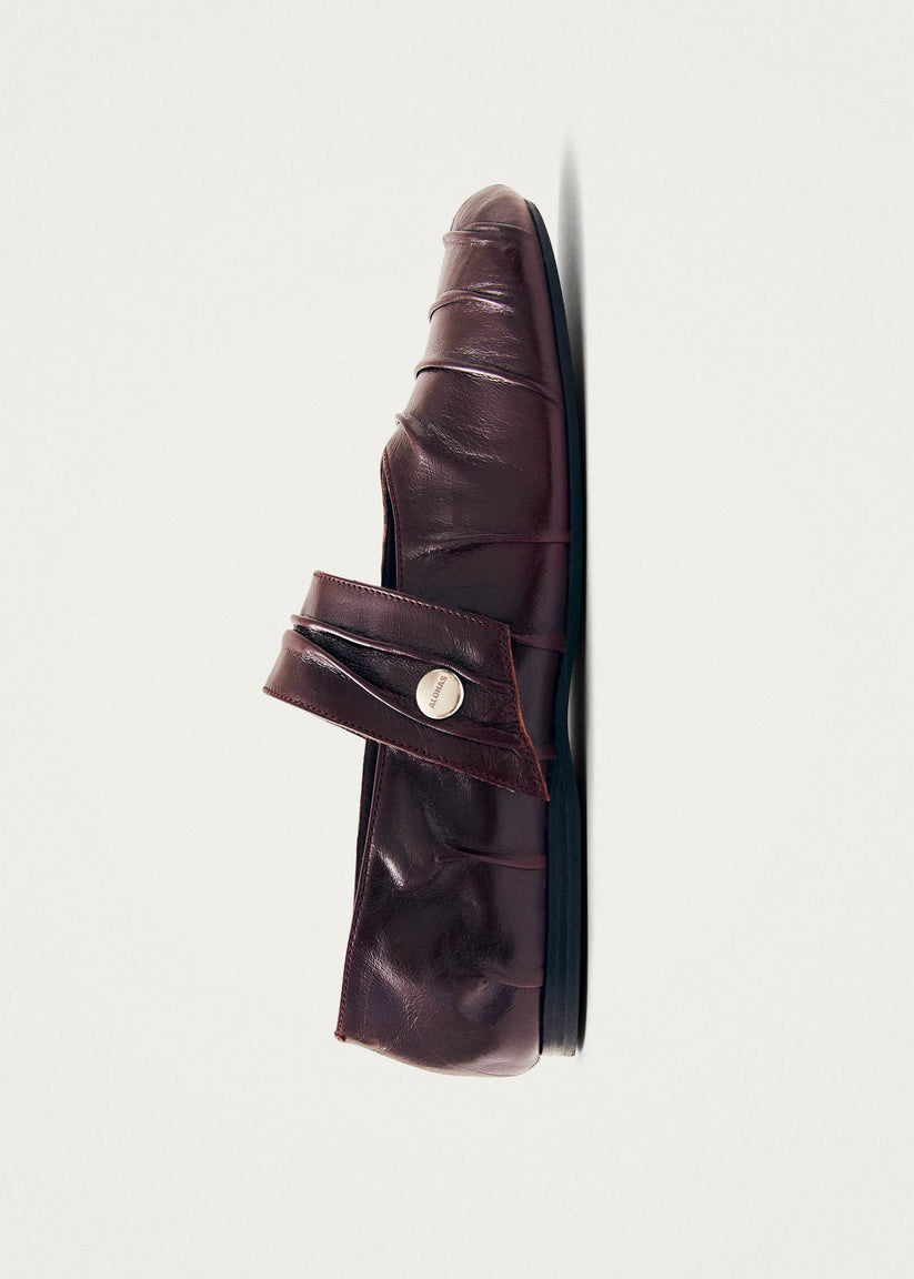 Alohas Shay Bailarinas de Cuero Burdeos Oferta exclusiva