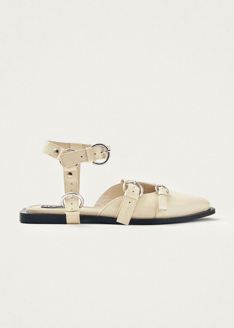 Alohas Thalara Onix Bailarinas de Cuero Color Crema