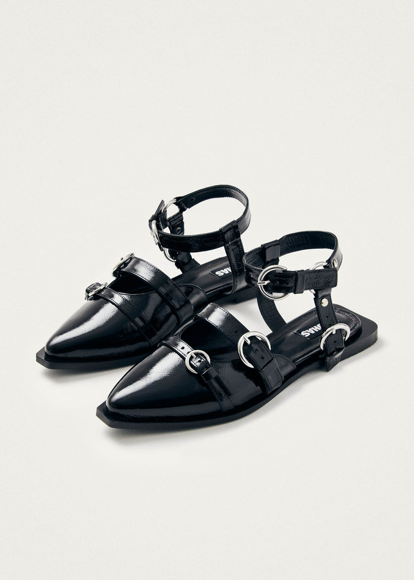 Alohas Thalara Onix Bailarinas de Cuero Negro Outlet online