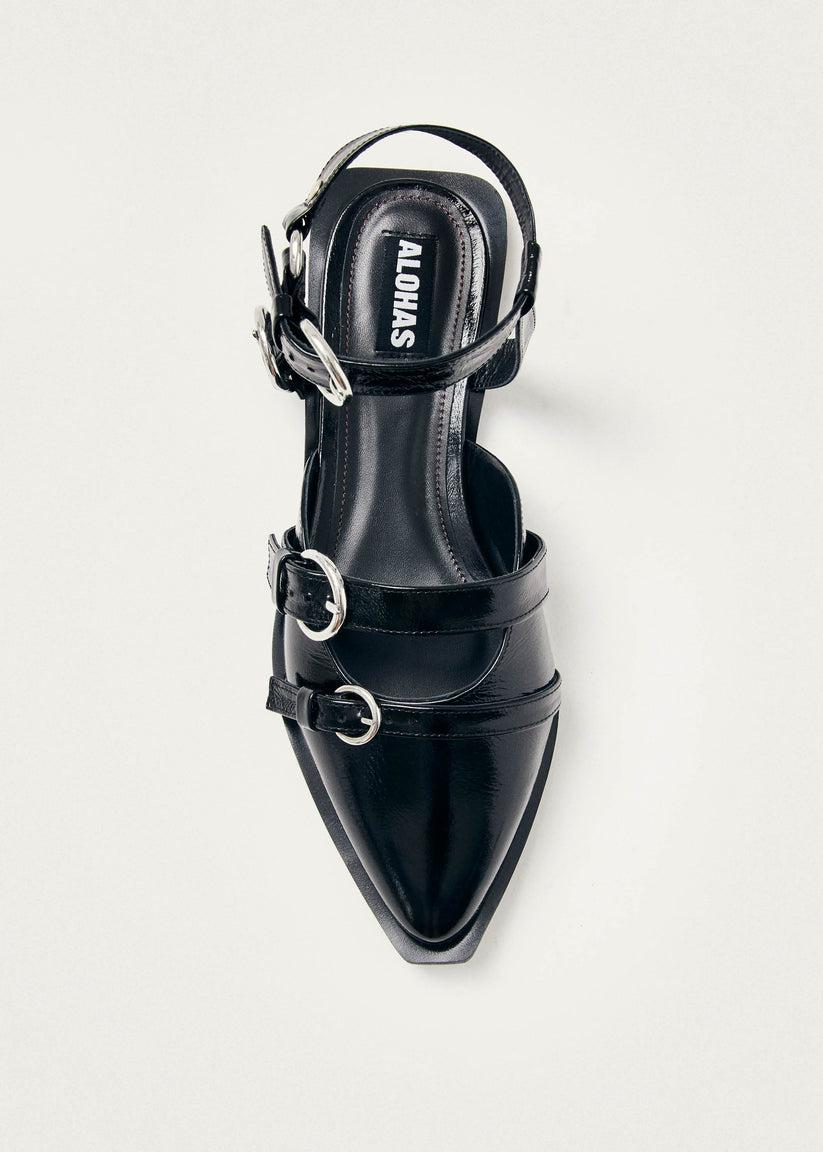 Alohas Thalara Onix Bailarinas de Cuero Negro Outlet online