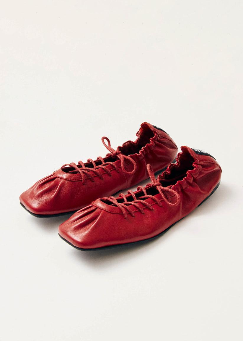 Alohas Aureline Bailarinas de Cuero Rojo Rebajas
