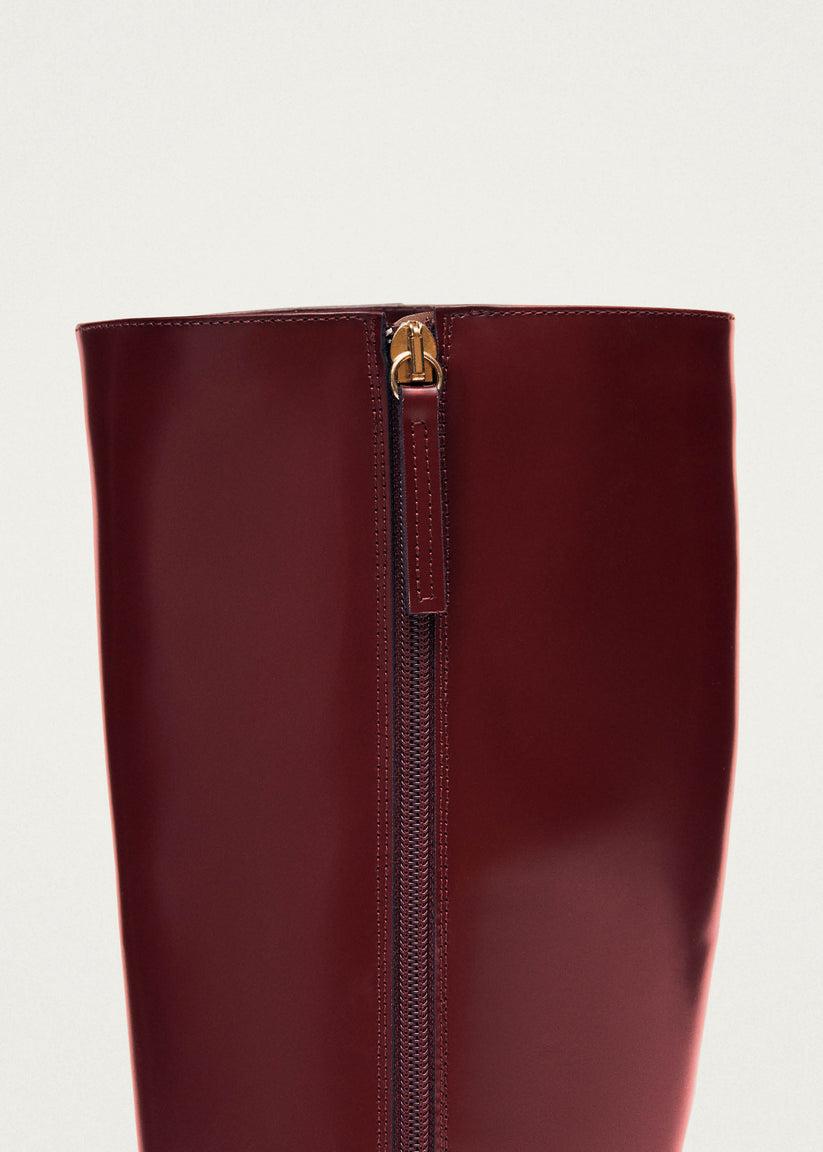 Alohas East Sleek Botas de Cuero Burdeos Ofertas