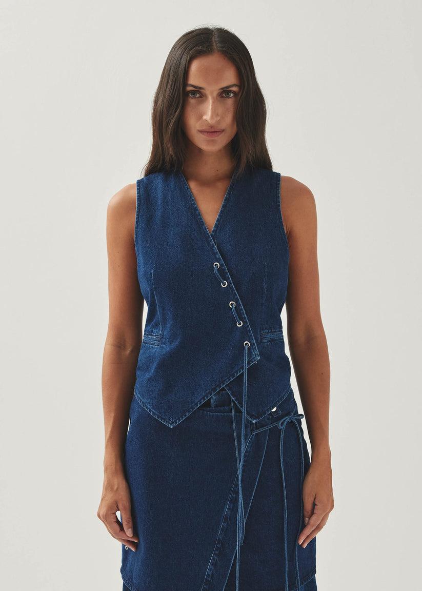 Alohas Sabre Chaleco Vaquero Azul Venta caliente