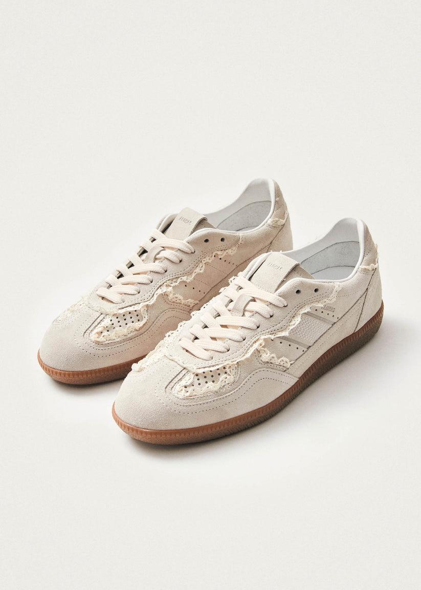 Alohas Tb.490 Zapatillas de Cuero Crema con Crochet Gran oferta