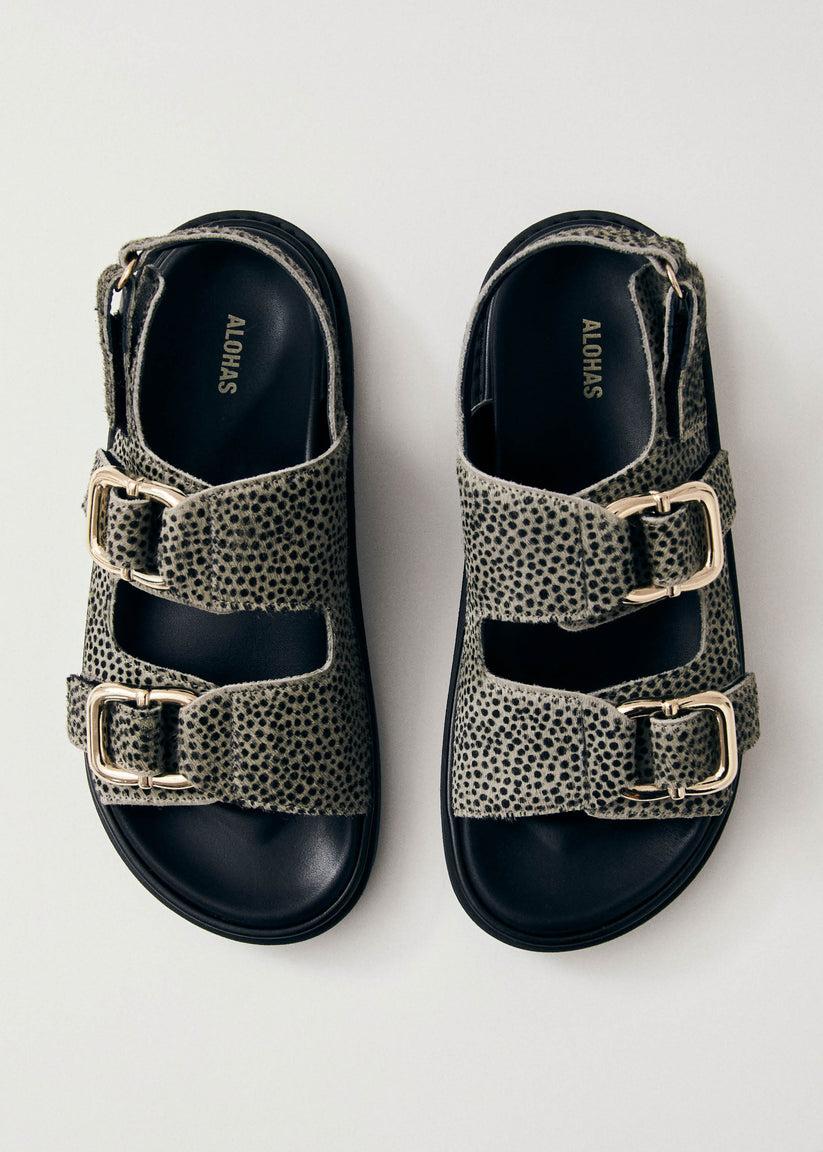 Alohas Harper Soft Grey Leather Sandals Rebajas baratas