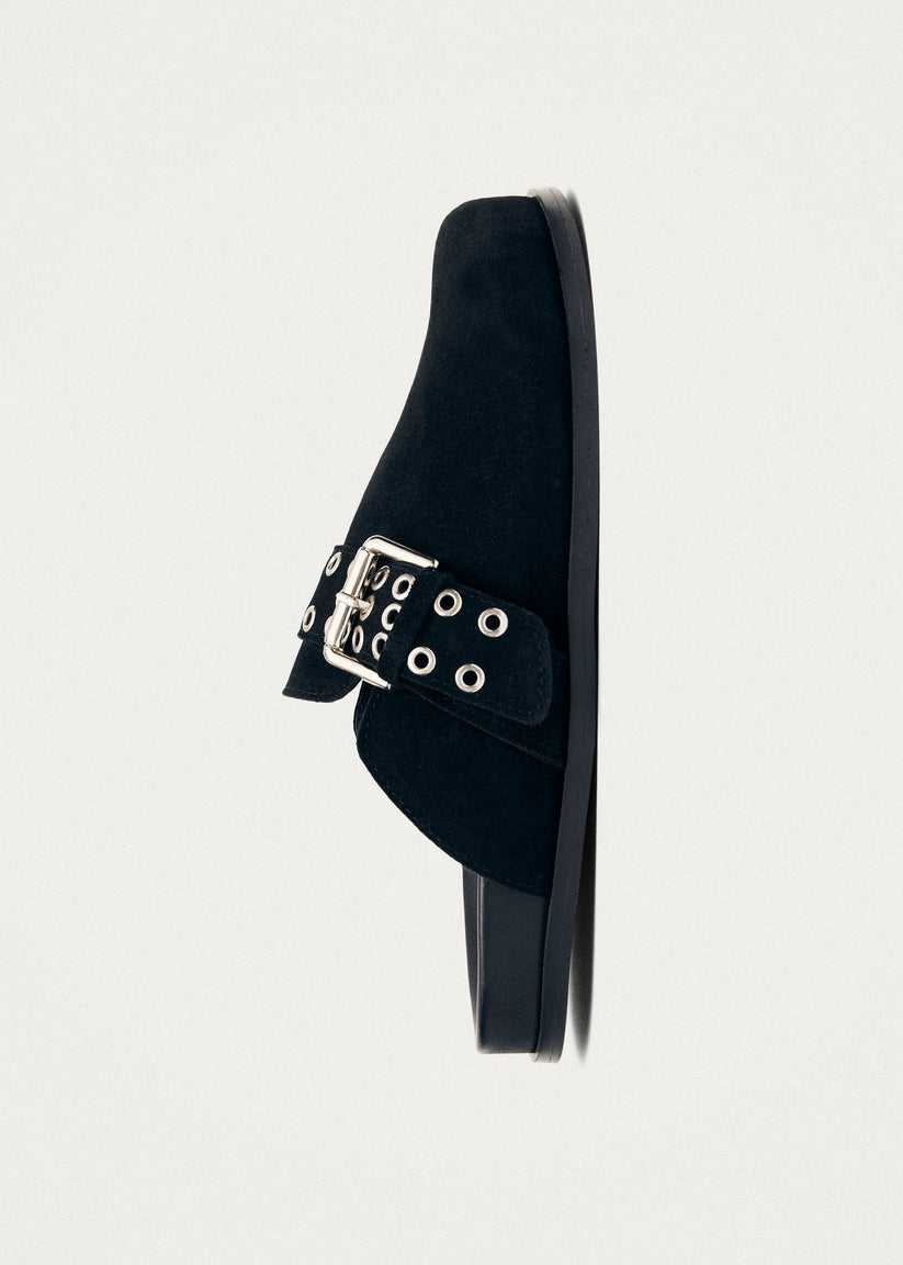 Alohas Halia Black Leather Mules Descuento