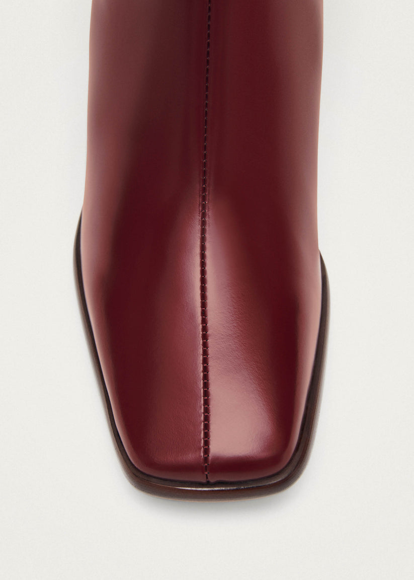 Alohas East Sleek Botas de Cuero Burdeos Rebajas top