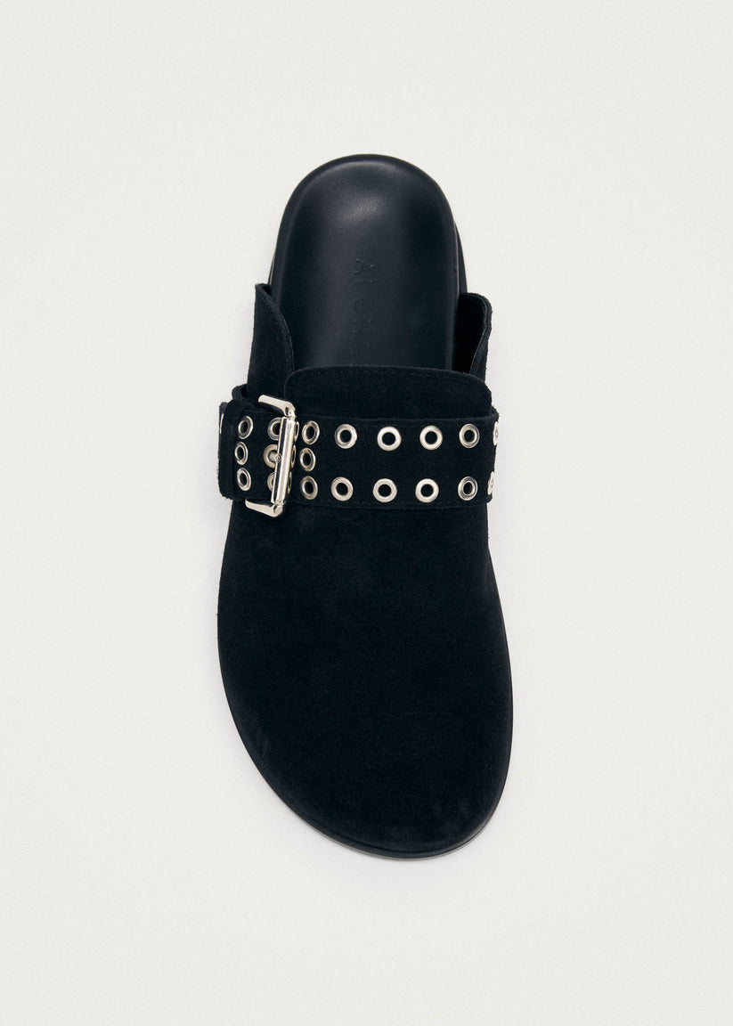 Alohas Halia Black Leather Mules Último día