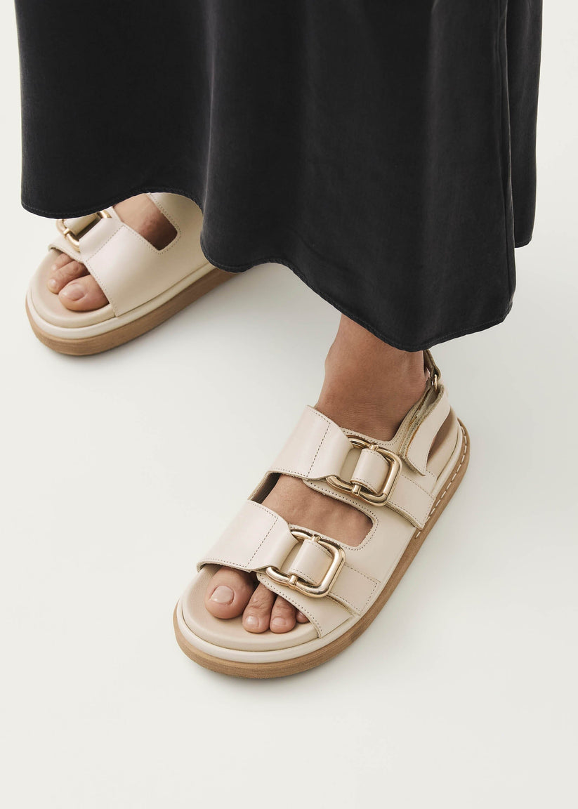 Alohas Harper Sandalias de Piel Blanco Crema Envío internacional gratuito