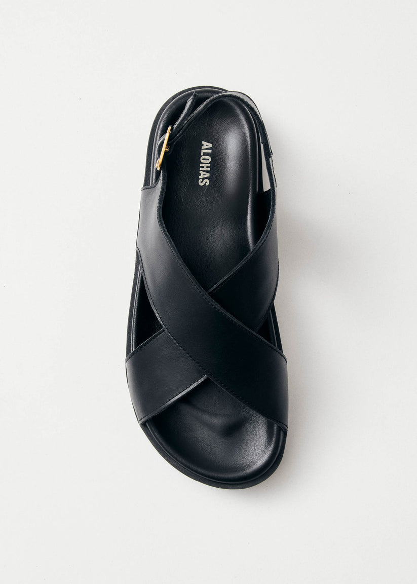 Alohas Nico Sandalias de Cuero Negro Grandes ahorros
