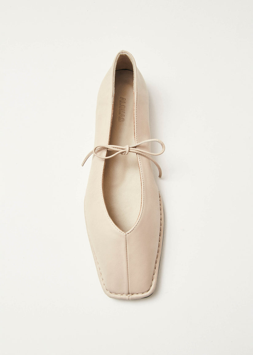 Alohas Sway Bailarinas de Cuero Color Crema