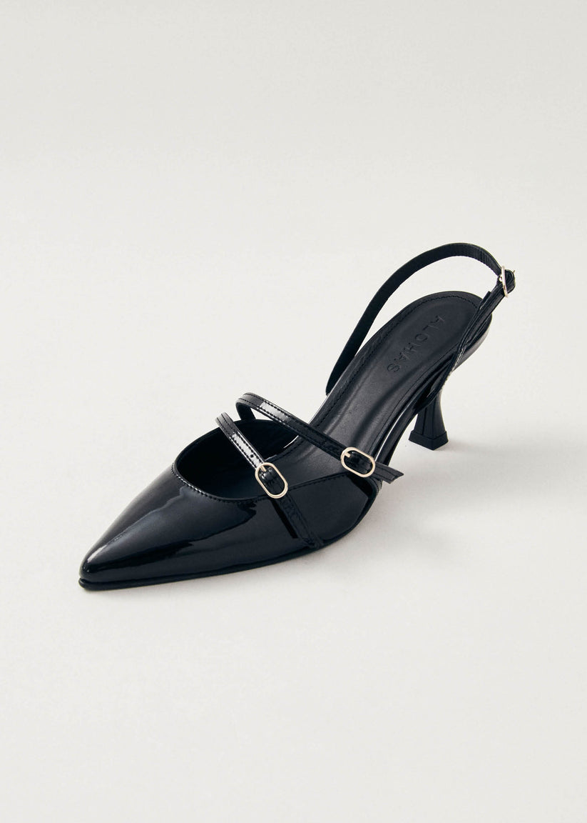 Alohas Joelle Onix Tacones de Cuero Negro