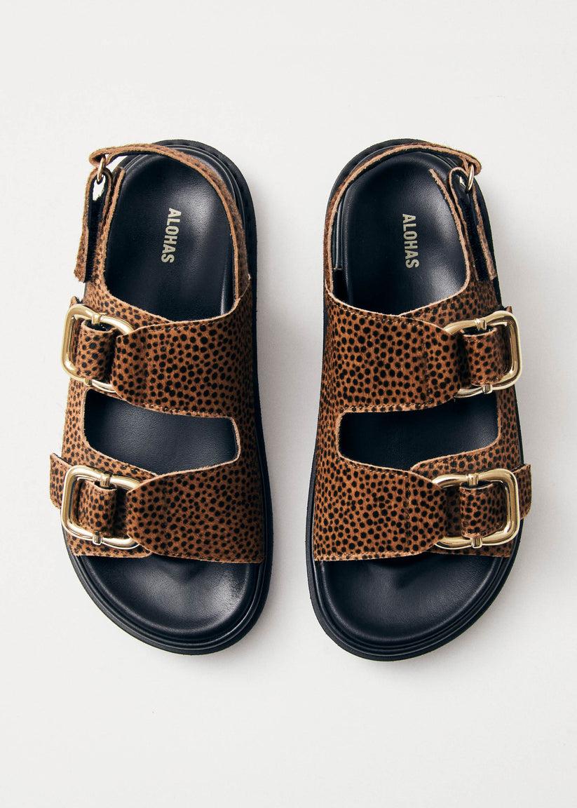Alohas Harper Soft Tan Leather Sandals Devoluciones gratuitas