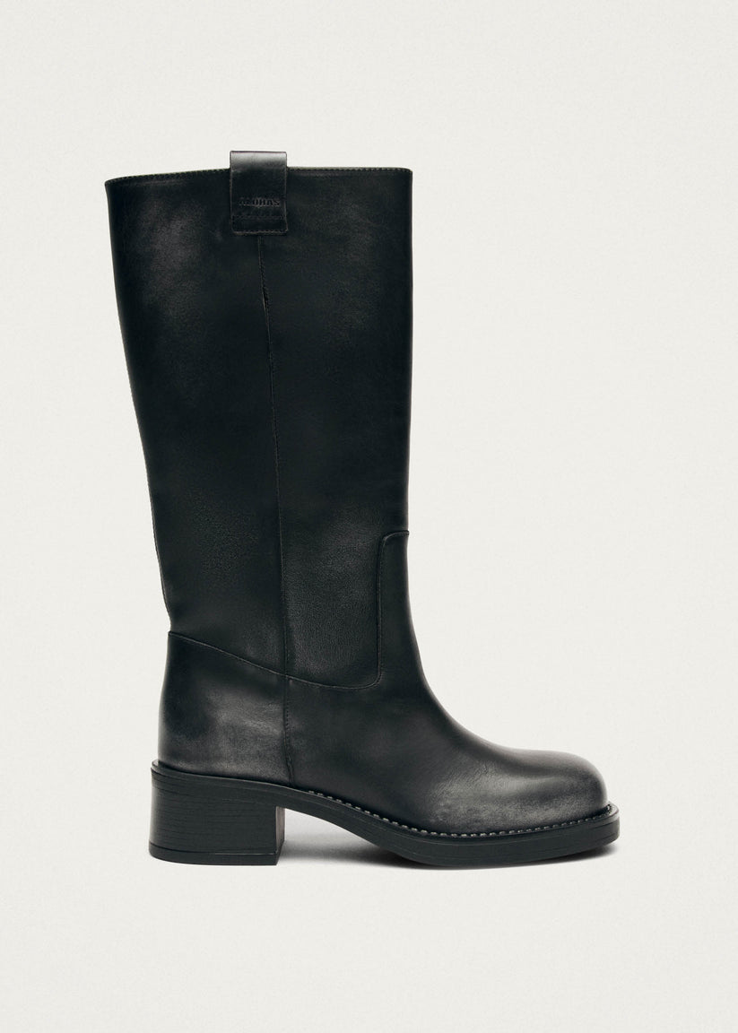 Alohas Sajan Botas de Cuero Negras
