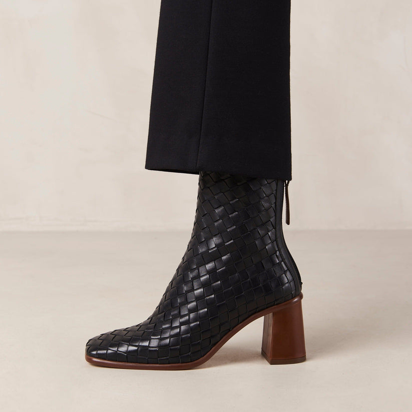 Alohas West Braided Botas Negras de Piel Ofertas