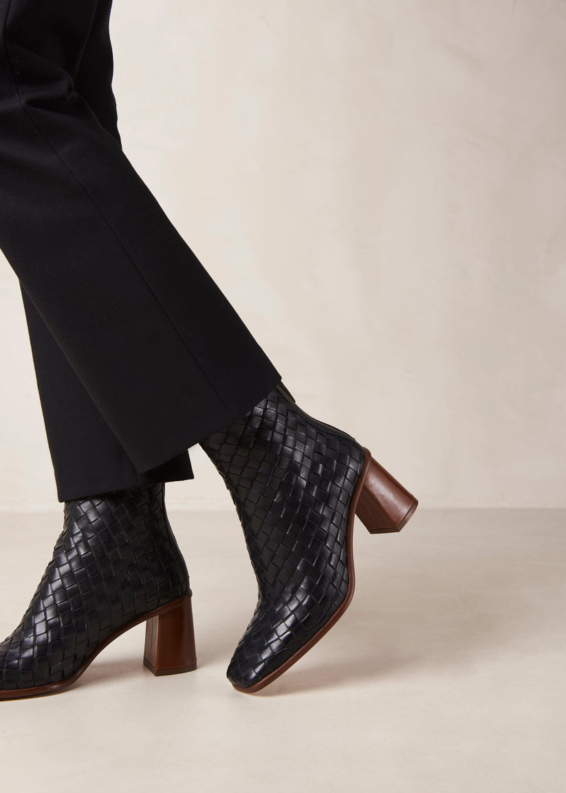 Alohas West Braided Botas Negras de Piel Ofertas