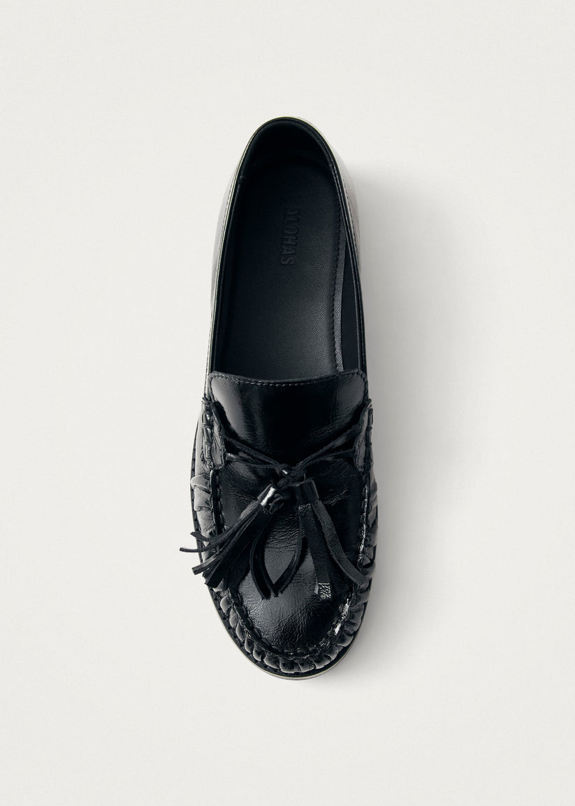 Alohas Marietta Onix Mocasines de Cuero Negro Gran oferta