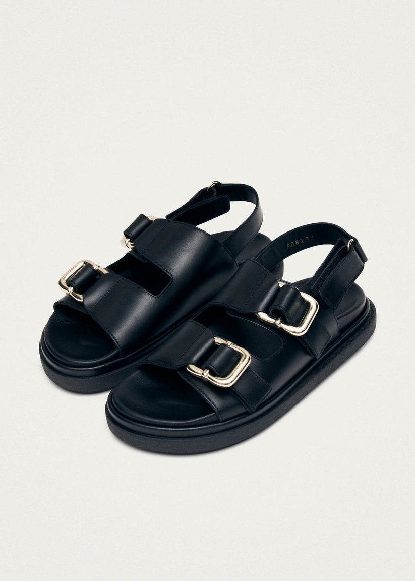 Alohas Harper Sandalias Negras de Piel Rebajas baratas
