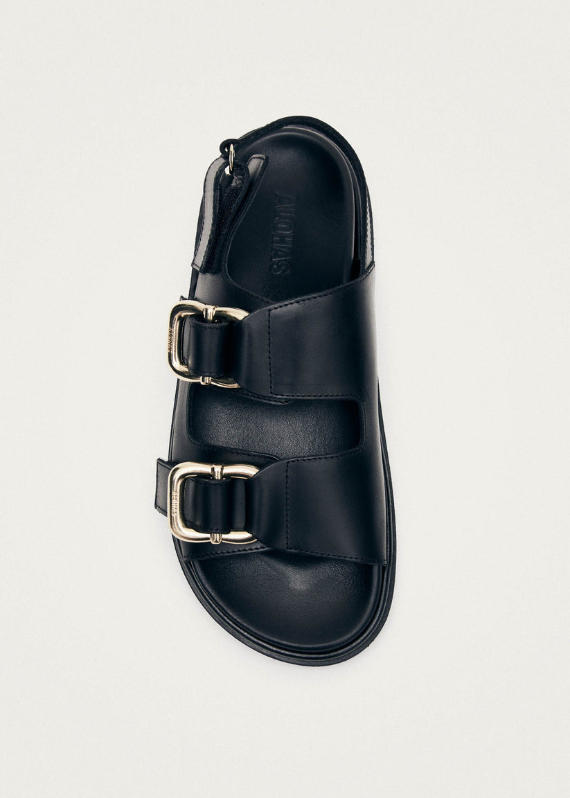 Alohas Harper Sandalias Negras de Piel Rebajas baratas